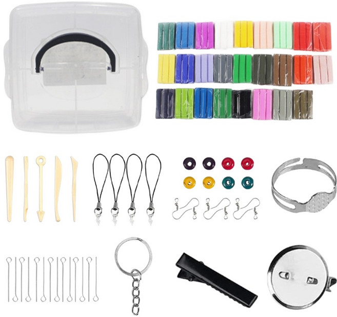 투데이리빙 26색 폴리머클레이 키트 + 보관 케이스 세트 CD_OAT_AL039Q, 혼합색상, 1세트