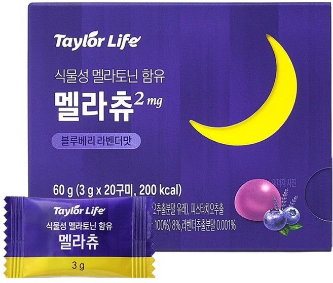 테일러 라이프 멜라츄 식물성 멜라토닌2mg 구미젤리 20p, 60g, 1개