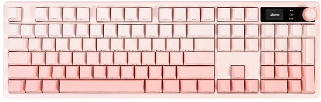 큐센 Q104 LCD 풀윤활 가스켓 유무선 블루투스 기계식 키보드 하이무 저소음 핑크솔트, 그라데이션 핑크베리, Q104 LCD 하이무, 제조사축