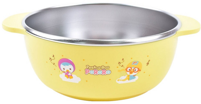 LiLFANT Pororo Peekaboo 防滑不鏽鋼大碗 PR6045, 混色, 1個