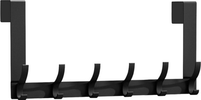 헤이담 다용도 도어 행거 옷걸이 12구, 블랙, 1개