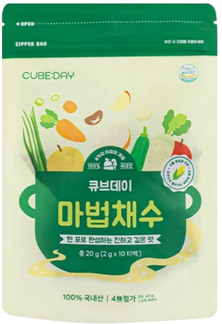 큐브데이 첨가물 없는 마법채수 티백 10p, 20g, 1개