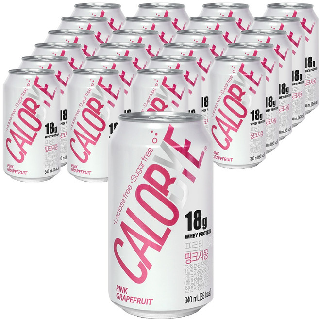 칼로바이 무설탕 프로틴 스파클링 핑크자몽맛, 340ml, 24개