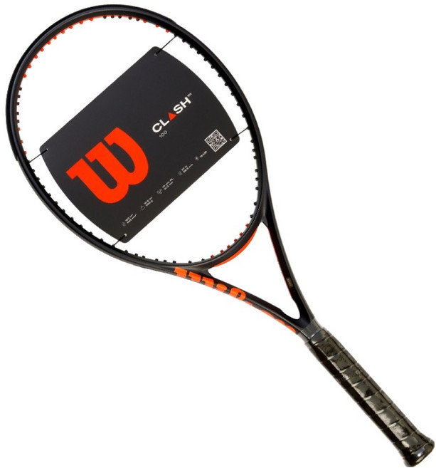 Wilson Clash 100 V3 握把尺寸2 網球拍 68.6 x 27.5 cm, 黑色 + 紅色, 1個, WR172811U2