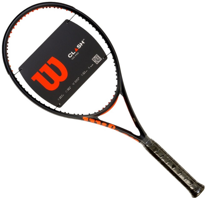 Wilson Clash 100 Pro V3 握把尺寸2 網球拍 68.6 x 27.5 cm, 黑色 + 紅色, 1個, WR172711U2