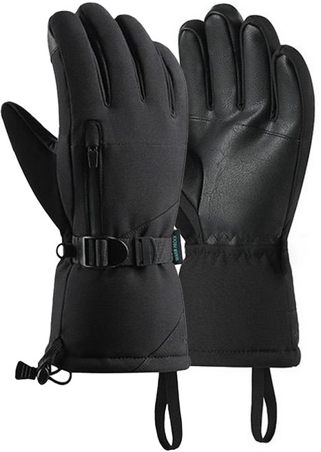 뮤롬 3M 충전재 사용 방수 커플 스키보드장갑, 블랙, 1개