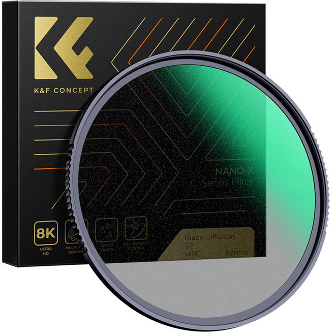 케이앤에프컨셉 NANO X 블랙미스트 1/2 렌즈 필터 49mm, 1개