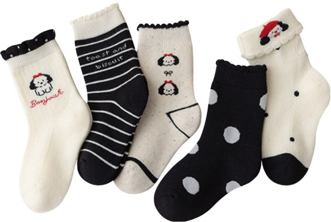 아이뿜 아동용 윈터 베이비 퍼피 방한 양말 5종 세트 Z03