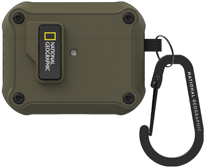 스킨플레이어 내셔널지오그래픽 에어팟 프로 3 러기드 범퍼 오토락 케이스, 에어팟프로3, 샌드카키, 1개