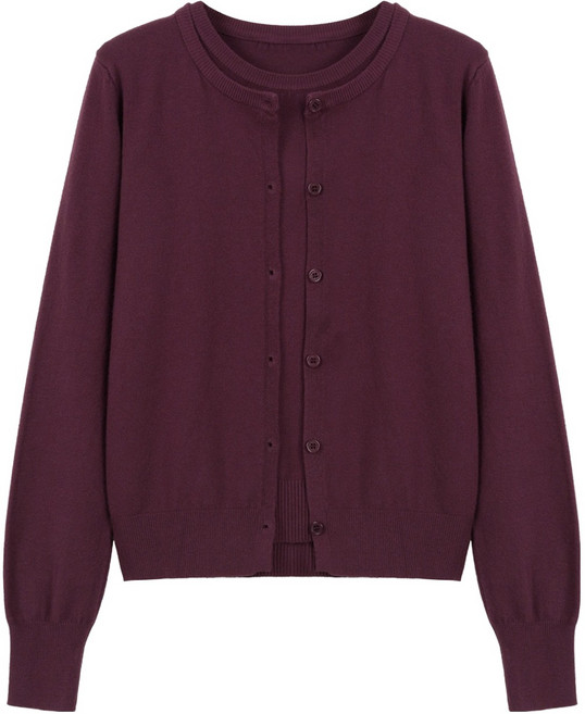 에이비플러스 여성용 라운드 반팔 니트 가디건 LSZ4MY38