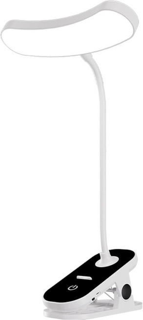 Kyhome 升級弧形夾式LED護眼檯燈 充電款, 白色