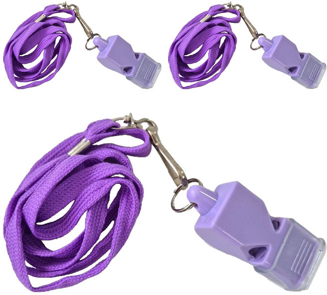 T렉스 컬러 휘슬 호루라기, 3개, 퍼플