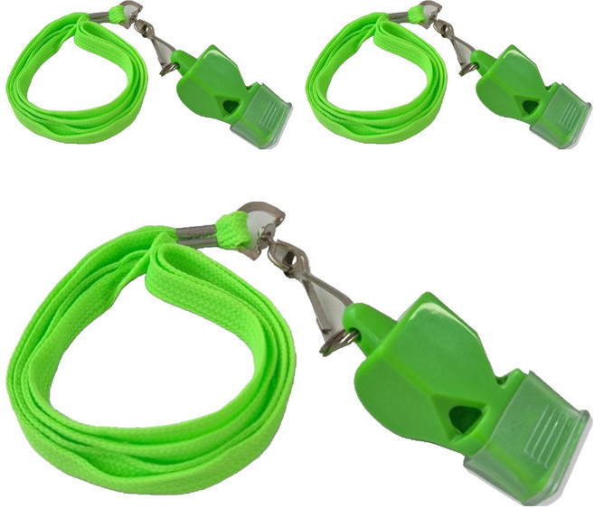 T렉스 컬러 휘슬 호루라기, 3개, 그린