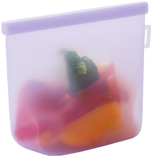 네이쳐리빙 릴리브 더블락 실리콘 지퍼백 퍼플, 1500ml, 1개입, 1개