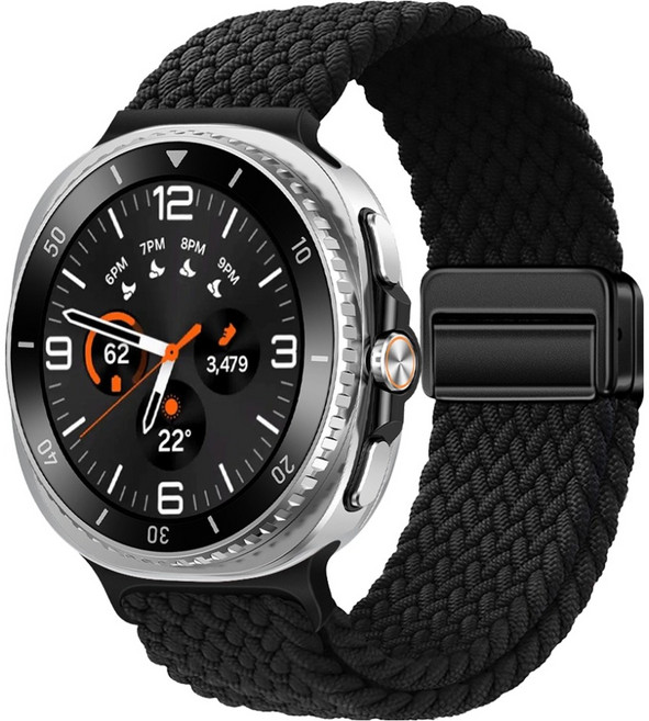 스페이스쉴드 프리미엄 마그네틱 버클 브레이드 스트랩, 블랙, 1개