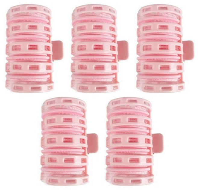 딥톡 셀프 스타일링 앞머리 볼륨 클립 헤어롤 DT0988, 5개, 핑크