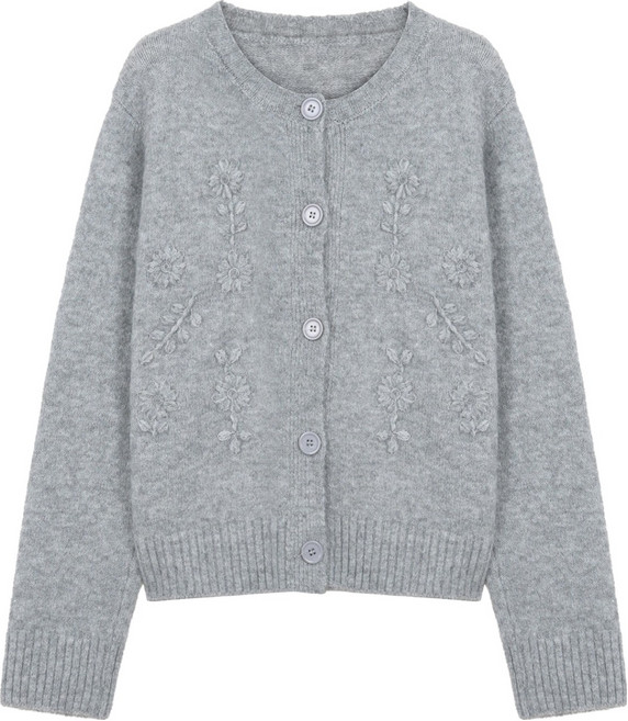 에이비플러스 여성용 플라워 자수 니트 가디건 LSA1MY31