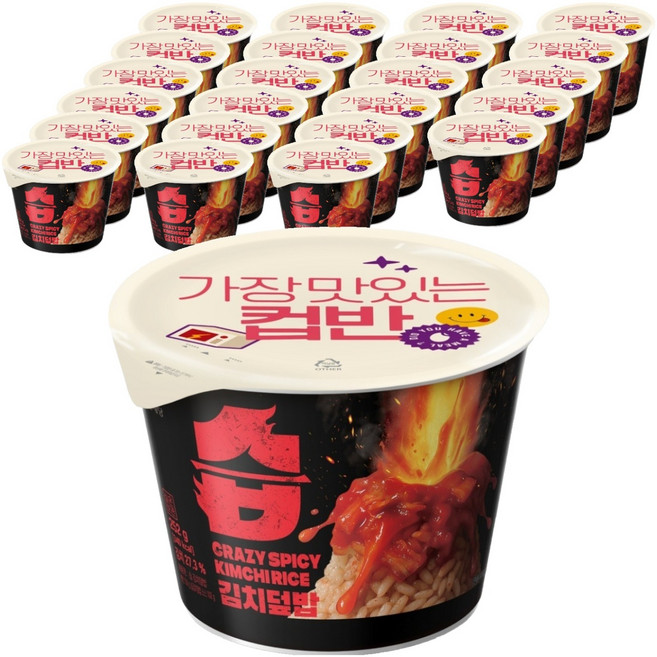 CJ제일제당 습 김치덮밥 컵밥, 24개, 252g