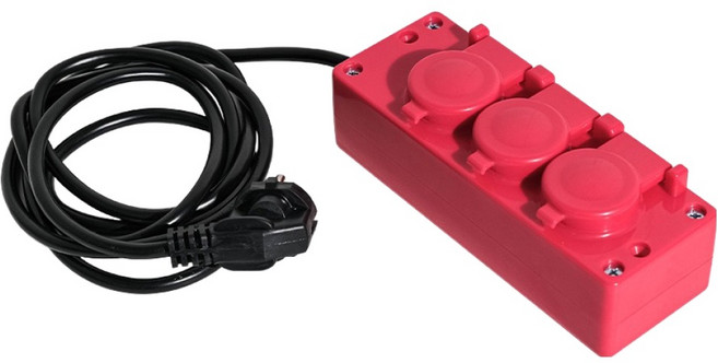 바나코 세이프티 캡 컬러 디자인 케이스 멀티탭 3구, 핑크, 1개