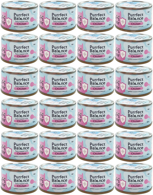 캣츠테이스트 3개월 이상 고양이 퍼펙트 밸런스 주식캔, 닭+참치, 85g, 24개
