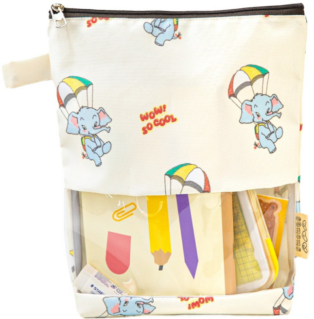 세맘스 방수 투명 TPU 기저귀 파우치 세로형, 엘리 플라잉