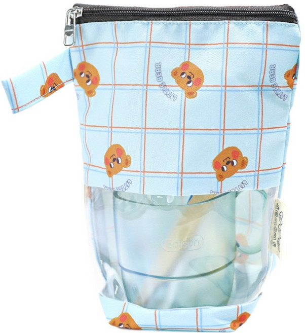 세맘스 방수 투명 TPU 양치컵 파우치, 꾸몽 블루