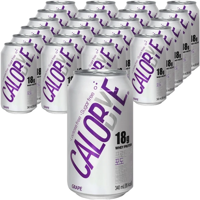 칼로바이 무설탕 프로틴 스파클링 포도맛, 340ml, 24개 - 쿠팡