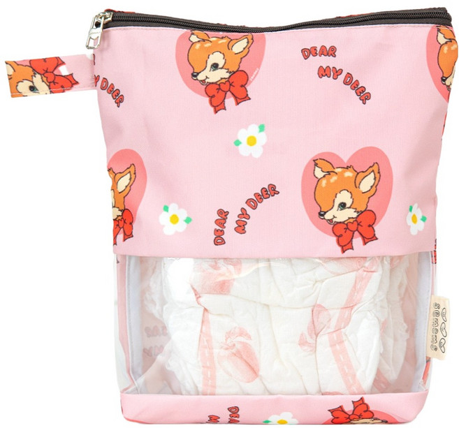 세맘스 방수 투명 TPU 기저귀 파우치 세로형, 마이디어