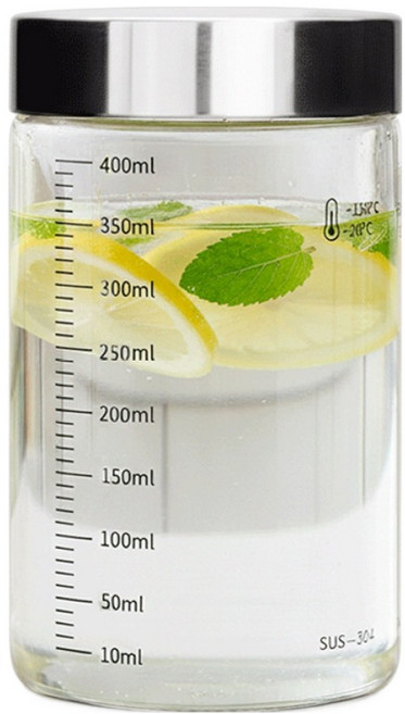 미르코리아 눈금 내열유리병, 400ml, 1개