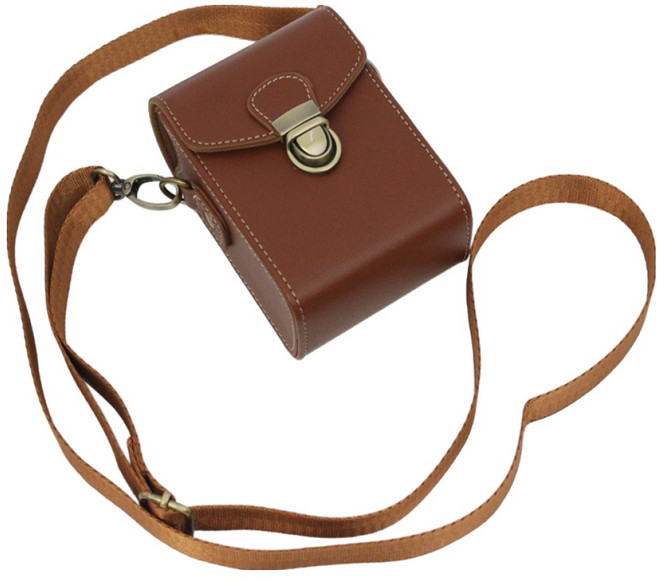 스테디얼 레트로 디지털 카메라 가죽 가방, 브라운, 1개