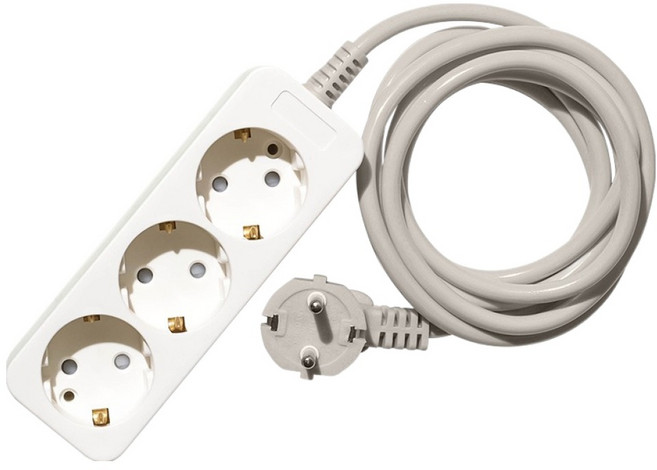 바나코 세이프티 캡 컬러 디자인 플러그 멀티탭 3구, 그레이, 1개, 2m