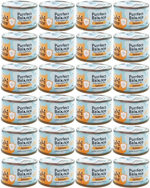 캣츠테이스트 3개월 이상 고양이 퍼펙트 밸런스 주식캔, 연어+참치, 85g, 24개 - 쿠팡