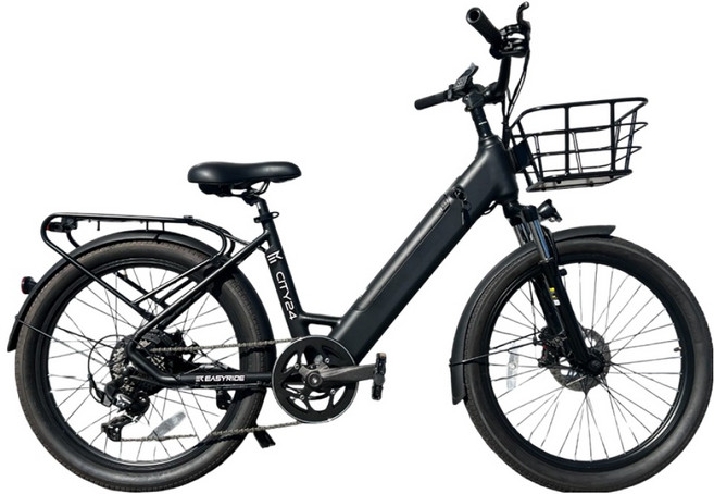 이지라이드 City-24 36V 500W 10Ah 이륜전기자전거 고객직접설치, 블랙, 알루미늄