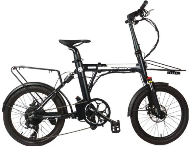 이지라이드 미니몬스터 20 36V 350W 13.4Ah 전기자전거 고객직접설치, 블랙, 알루미늄