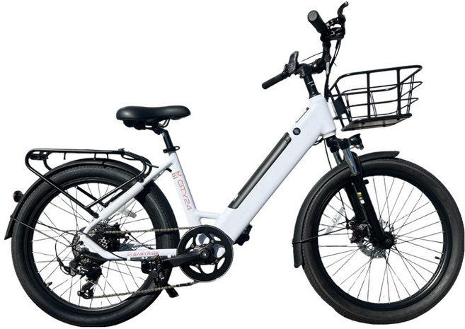 이지라이드 City-24 36V 500W 10Ah 이륜전기자전거 고객직접설치, 화이트, 알루미늄
