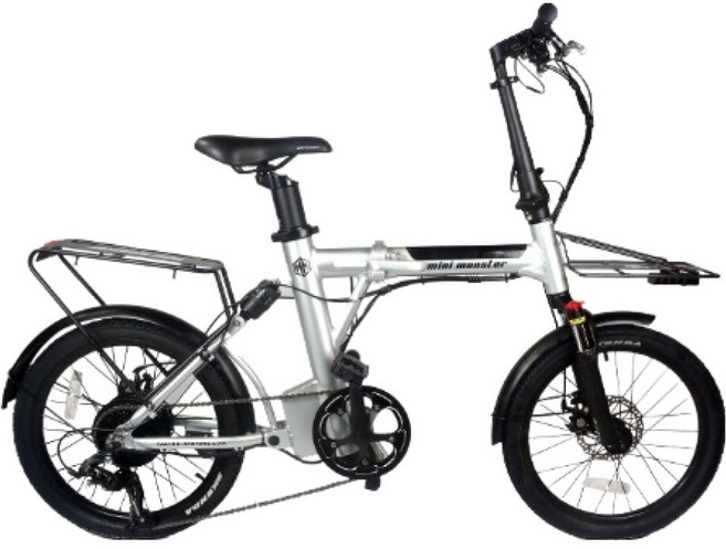 이지라이드 미니몬스터 20 36V 350W 13.4Ah 전기자전거 고객직접설치, 실버, 알루미늄