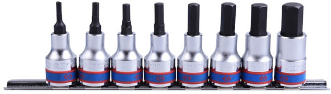 KING TONY 金統立 專業級工具 DR六角BIT套筒3/8吋8件組 KT3108PR8, 1套, DR六角BIT套筒
