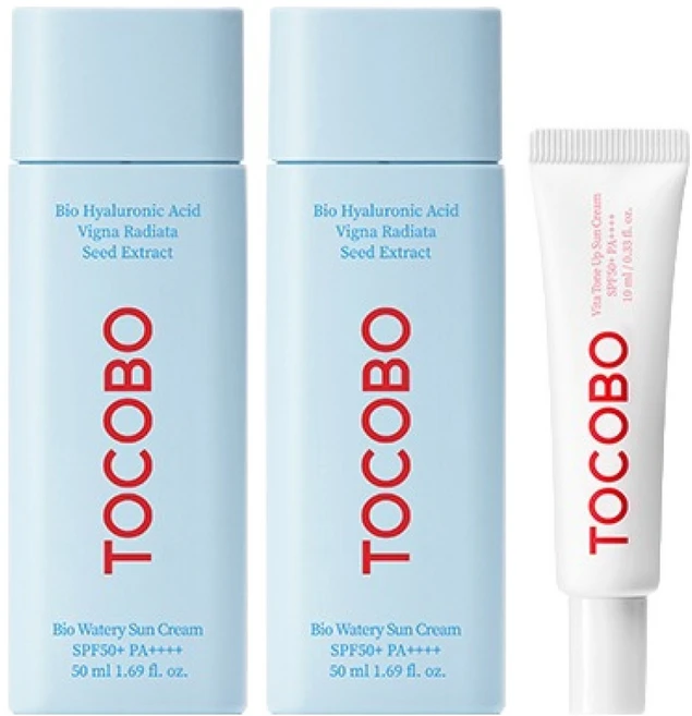 토코보 바이오 워터리 50ml 2p + 비타 톤업 선크림 10ml SPF50+ PA++++ 세트, 1세트 - 쿠팡