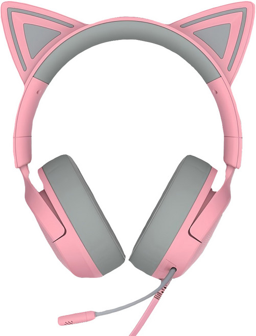 RAZER 雷蛇 北海巨妖 Kitty V3X 耳罩式耳機, 粉晶色, RZ04-05350100-R3M1