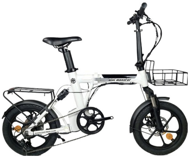 이지라이드 미니몬스터 16 36V 350W 10Ah 전기자전거 고객직접설치, 알루미늄, 화이트