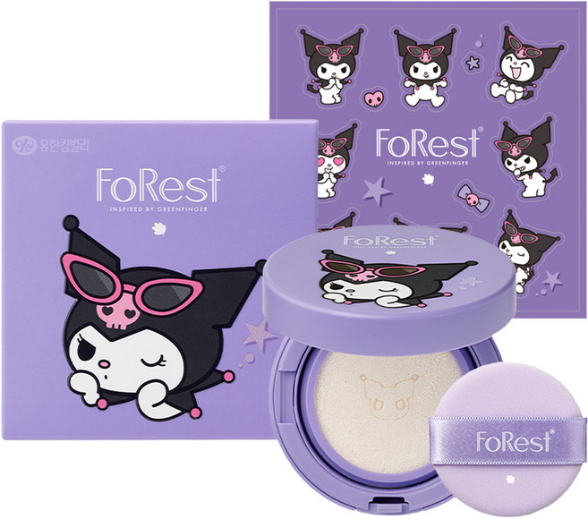 그린핑거포레스트 쿠로미 에디션 파데프리 톤업 선쿠션 SPF 50+ PA++++, 1개, 13g