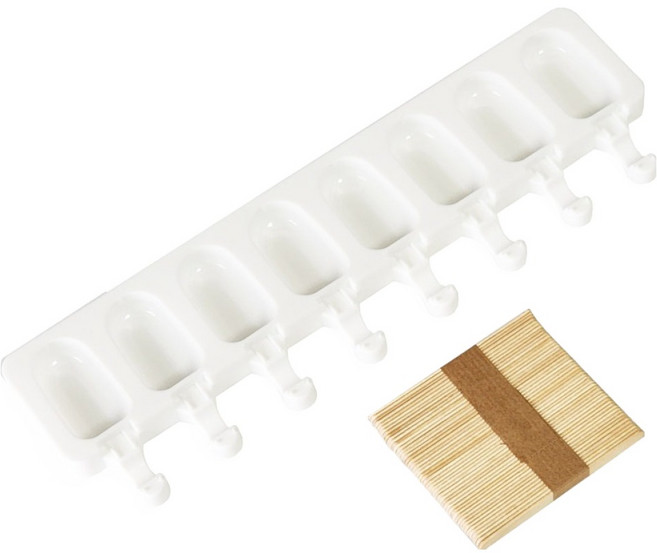 베스톰 아이스바몰드 수제하드바 8구 + 나무스틱 50p 세트, 화이트(하드바), 1세트