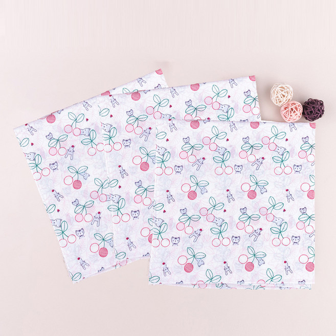 한스네이처 순면 가제 엠보 손수건 특대형 3p