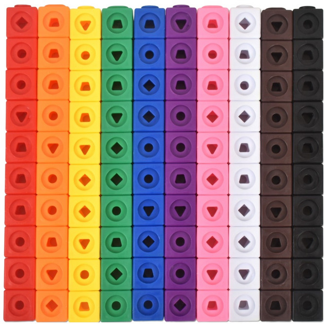 오즈토이 수 연결 블록 도형 큐브 100피스 aq812, 혼합색상, 1개