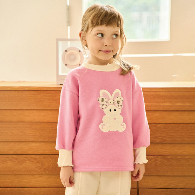 키키모라 아동용 기모 베이비 바니 맨투맨