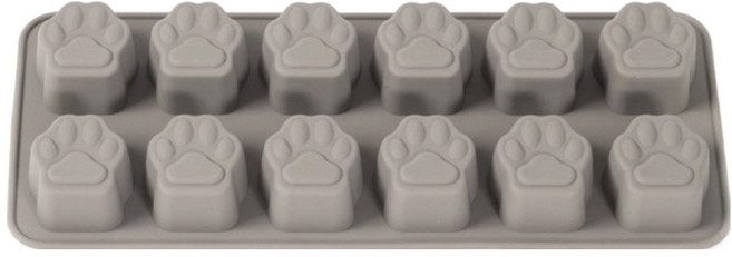 이홈베이킹 실리콘 발바닥 모양 틀 12구, 그레이, 1개