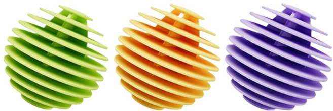 디케이원 데일리한 세탁 볼 3종 세트 L 5.6cm, 1세트, 그린, 옐로우, 퍼플