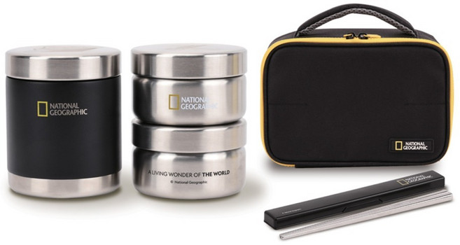 내셔널지오그래픽 컴플리트 올스텐보온보냉 도시락가방세트, 혼합색상, 1세트