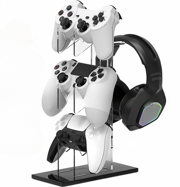 플로리 다용도 게임용 스탠드 패드 헤드셋 정리대, 02 블랙 베이스 3단, 1개