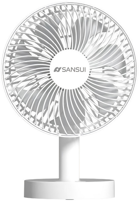 SANSUI 山水 8吋無線大風量桌上型充電式風扇, 極韻白, SDF-T67